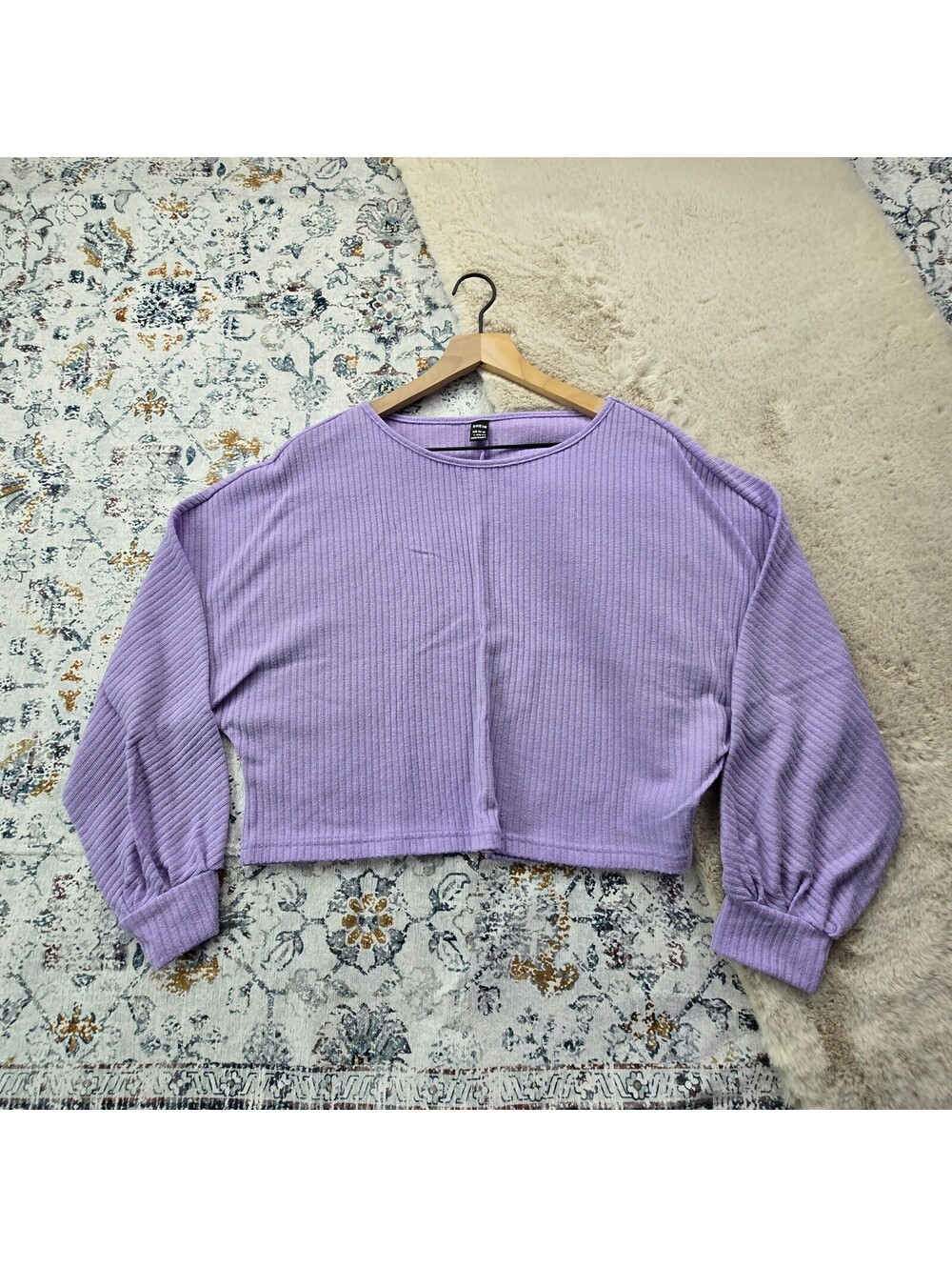 Shein Purple Long Sleeve Blouse Top Women Large